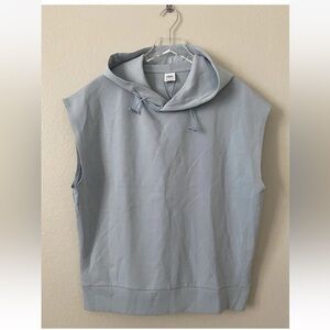 Zara Men's Light Gray Sleeveless Hoodie